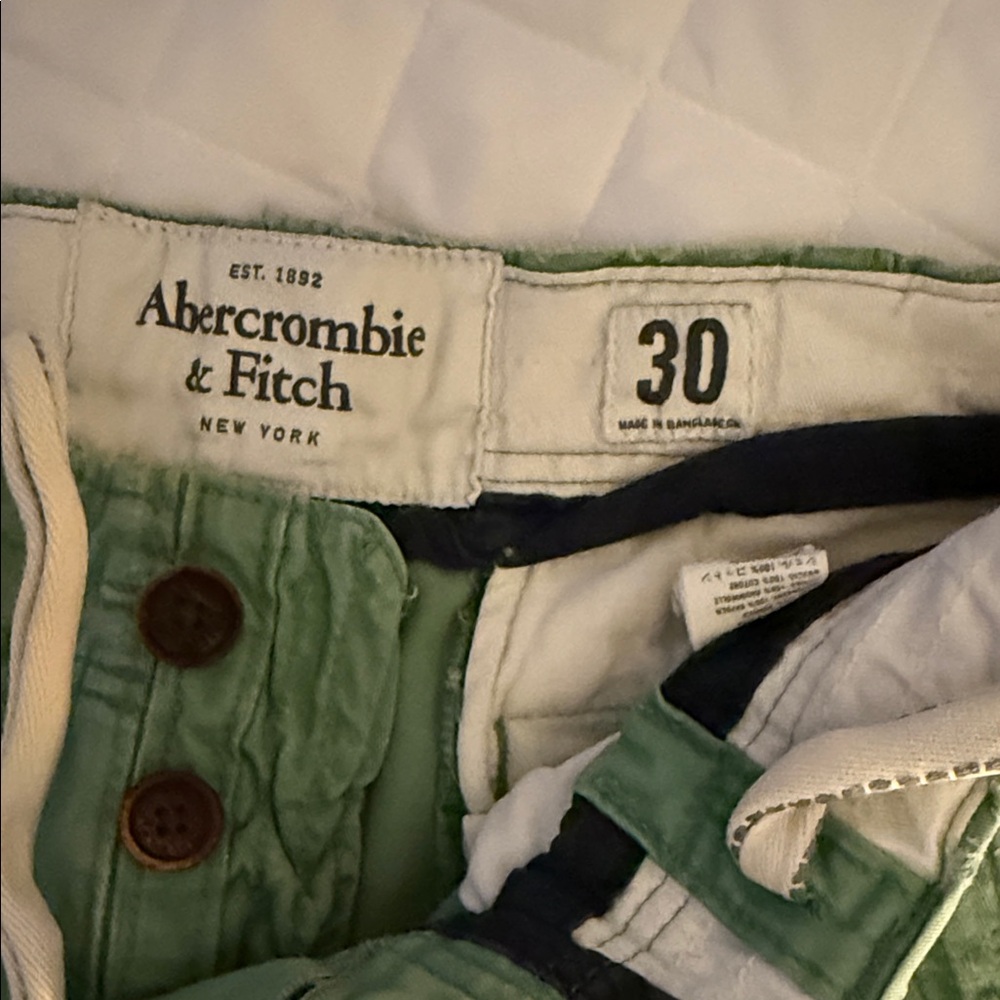 Abercrombie & Fitch Mint Green Men's Flat Front Shorts - Picture 4 of 9